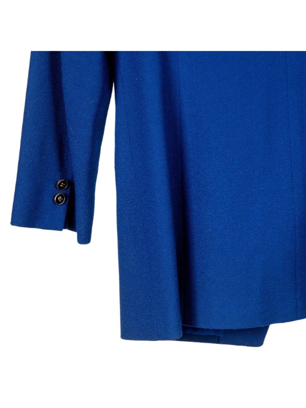 Kasper VTG Wool Jacket 6 Womens Blue Black Piping Button Colorblock 1980s - Picture 6 of 6